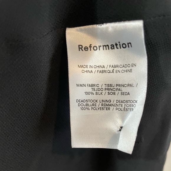 Reformation Chania Silk Dress - Black M - Picture 7 of 9